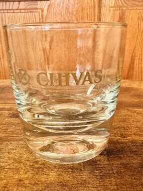 Chivas Regal Logo Rocks Glass Heavy Base Whiskey Scotch Tumbler Clear